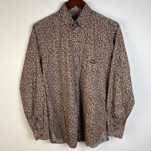 Diesel Mens S Long Sleeve Button Down Shirt Floral All Over Print Cotton
